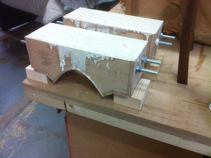 The concrete in the moulds is left to dry for several days before removing from the mould.