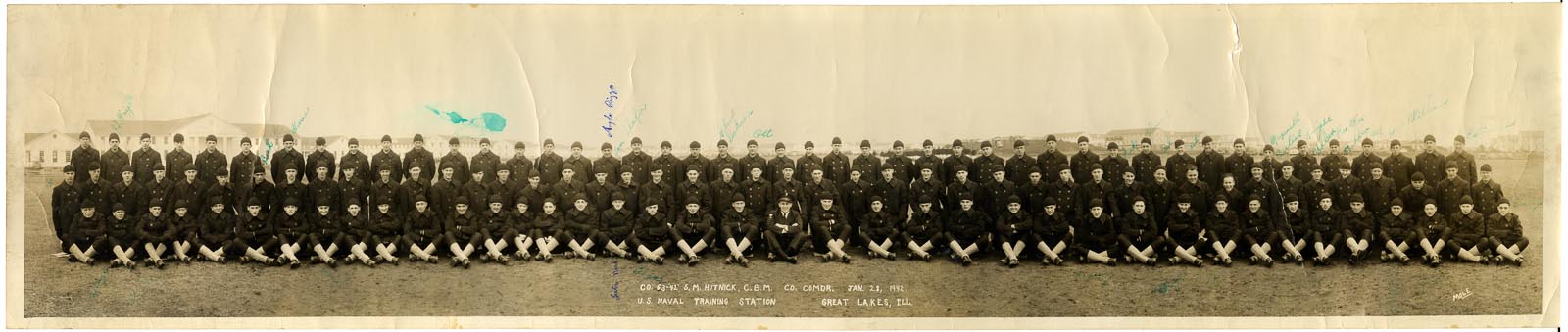 Another example of a badly curled, damaged and discolored print. This print is approximately 9"x25", and was scanned in sections, then stitched together and digitally restored.