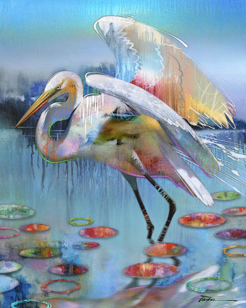 Abstract Egret - Artist Tim Parker