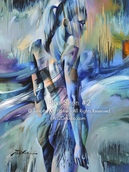 Blue Siren #2 - Oil on Canvas