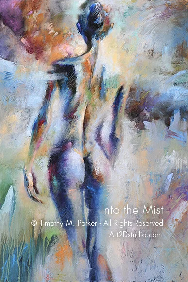 Into the Mist - Abstract Figurative Painting