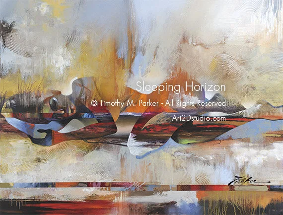 Sleeping Horizon - Abstract Nude Oil on Canvas