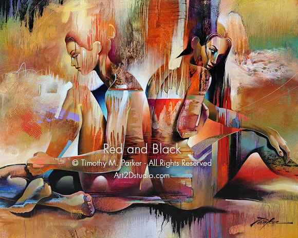 Red and Black - Oil on Canvas