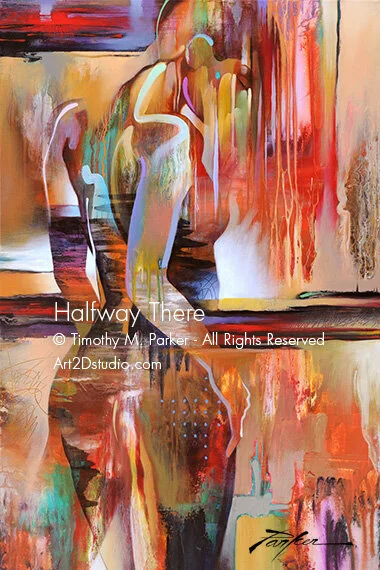 Halfway There- Abstract Figurative Acrylic Painting