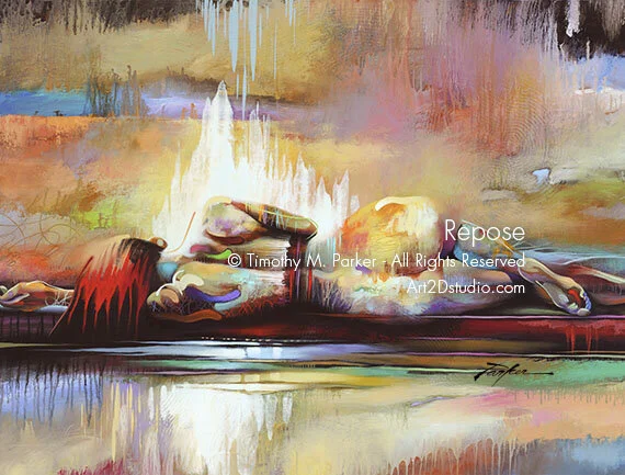 Repose - Abstract Figure Painting Oil on Canvas