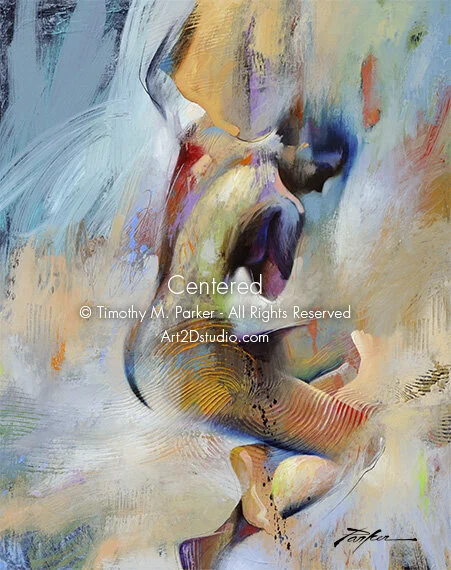 Centered - Abstract Figurative Painting - Oil on Canvas