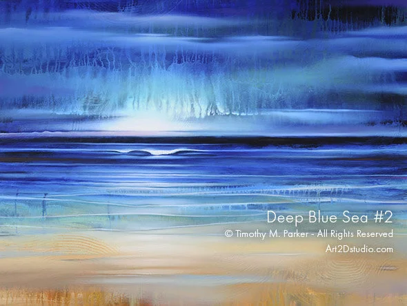 Deep Blue Sea #2 - Abstract Beach Painting