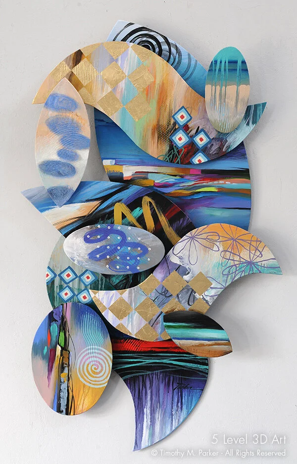 3D Art, 3D painting, 3D art Naples FL, Three Dimensional art, 3D Wall Art, abstract art, Large Wall Art, Modern Wall Art,  Artist Timothy Parker, Large Abstract Wall Art, Naples Florida Art Gallery