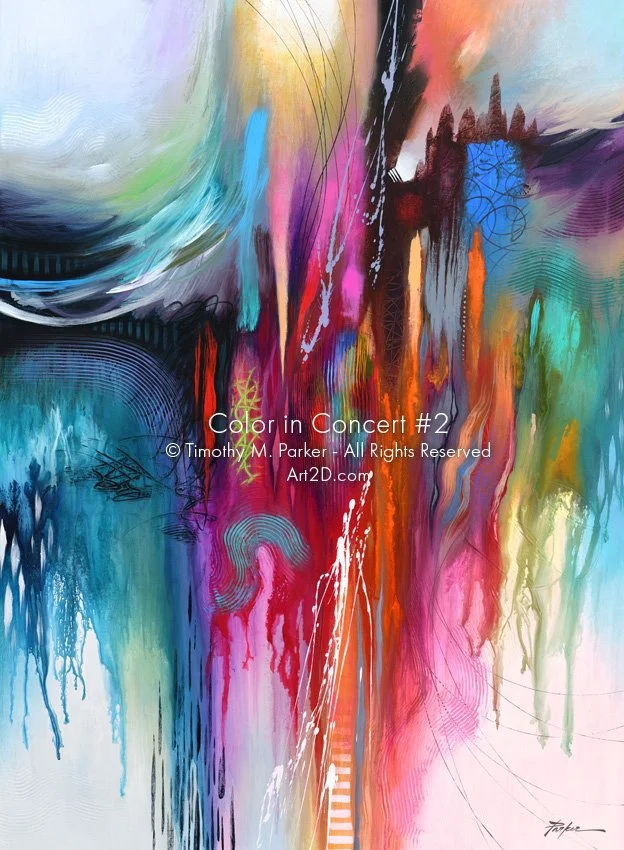Color in Concert #2 - Large Colorful Abstract Painting