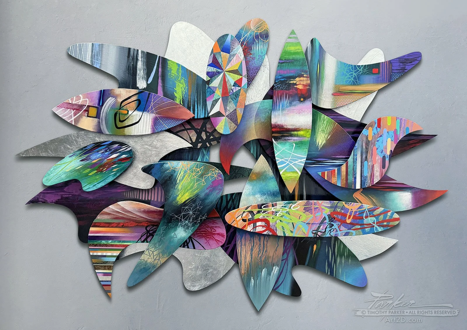 3D Artwork, Abstract 3D Art, Naples FL Art gallery, Artist Tim Parker, 3D wall art