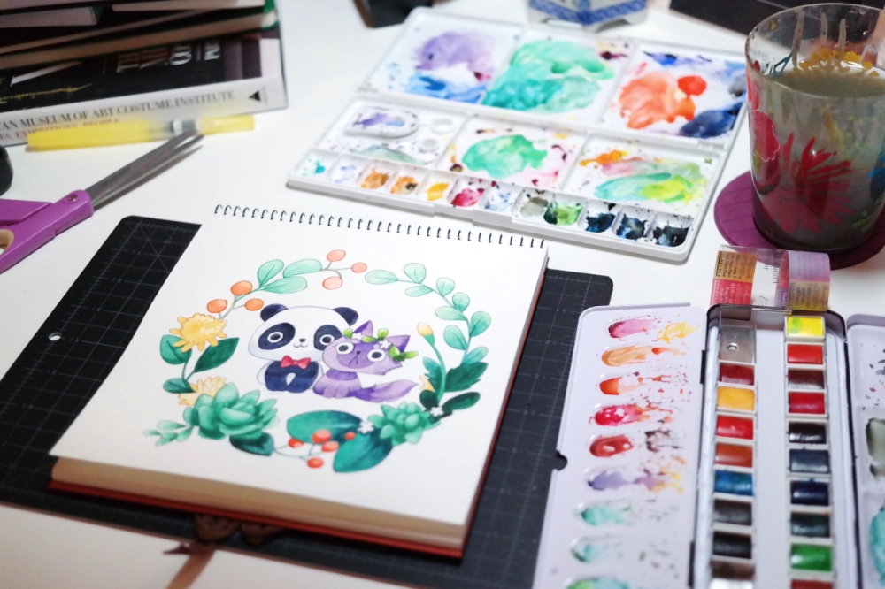 Finished watercolor painting