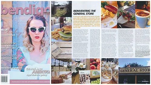 Autumn 2014: A favourite held close to the hearts of locals in the green hills of Glenlyon; a renovated milk bar becomes one of Bendigo's favourite brunch spots; and a family owned greengrocer-meets-cafe with a passion for supporting local farmers and foodie events. Ever curious about the reinvention of the general store, here are three places I love. Full article . Corresponding blog post with links & the Raspberry, Chocolate & Almond Tea Cake recipe . Facebook / Twitter / RSS / BlogLovin' / Newsletter / Instagram / Pinterest