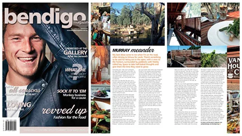 Winter 2014: Taking my time on a road trip to Echuca. Stopping at roadside food stalls and humbly vintage stores in Elmore...then a lazy lunch at Morrison's Winery Spending the afternoon exploring some sweet stores (some literally dedicated purely to chocolate and sugar!) before taking a walk along the river to work up an appetite for dinner at Oscar W's. Full article . Corresponding blog post with links . Sadly, Oscar W's has recently announced their plans to close mid winter, so if you want that steak by the fire overlooking the river, book in sooner rather than later! Facebook / Twitter / RSS / BlogLovin' / Newsletter / Instagram / Pinterest