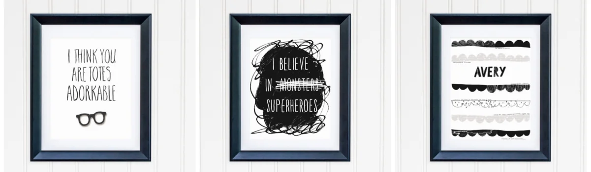 Click through to visit my store where you'll find both whimsical and bold 8x10 prints including custom designs. The totes adorkable one above is my favourite of the moment, watercolour lettering & little painted black spectacles!