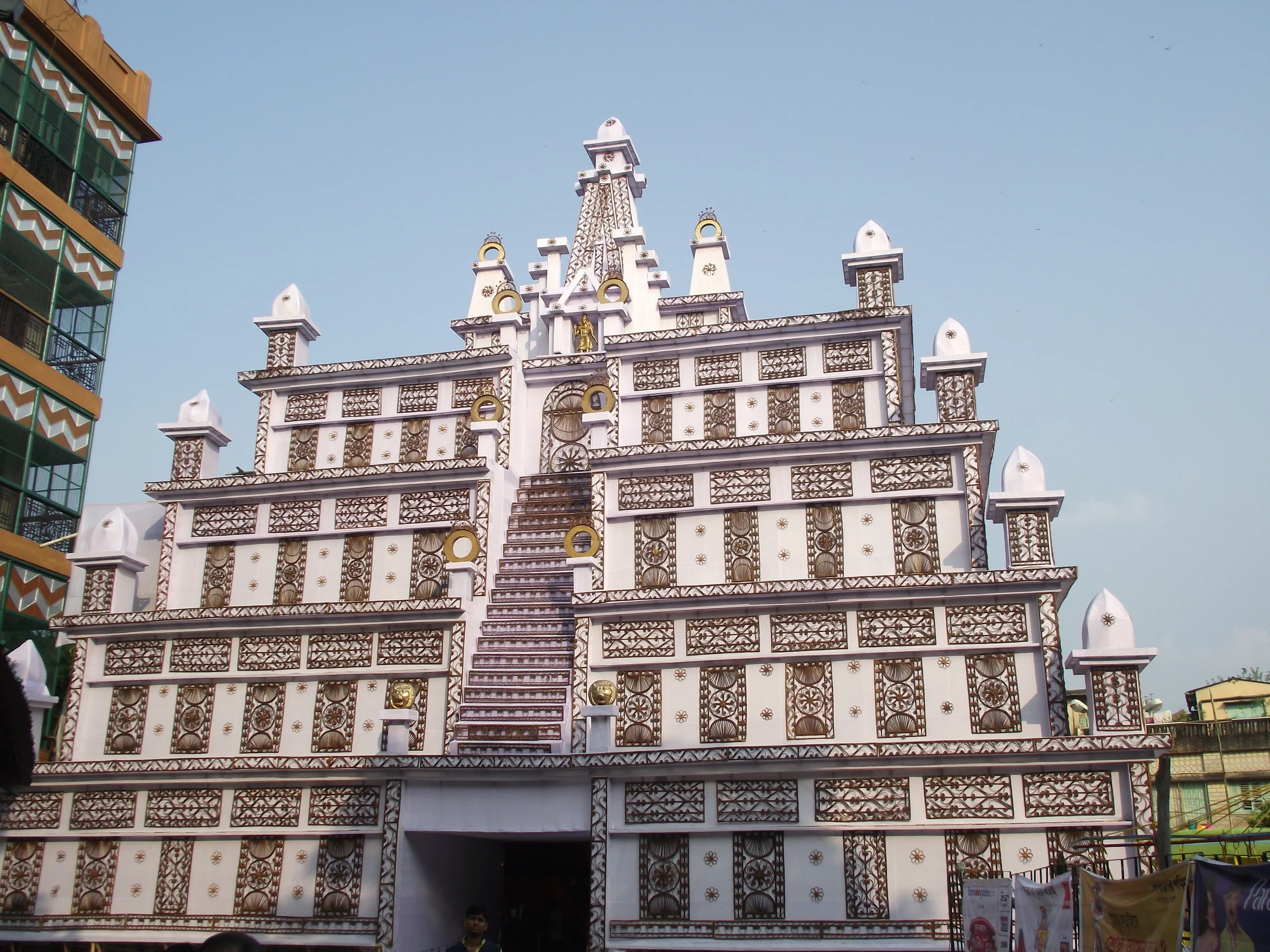  Huge structure of the pandal in Simla Byam Samity grounds. 