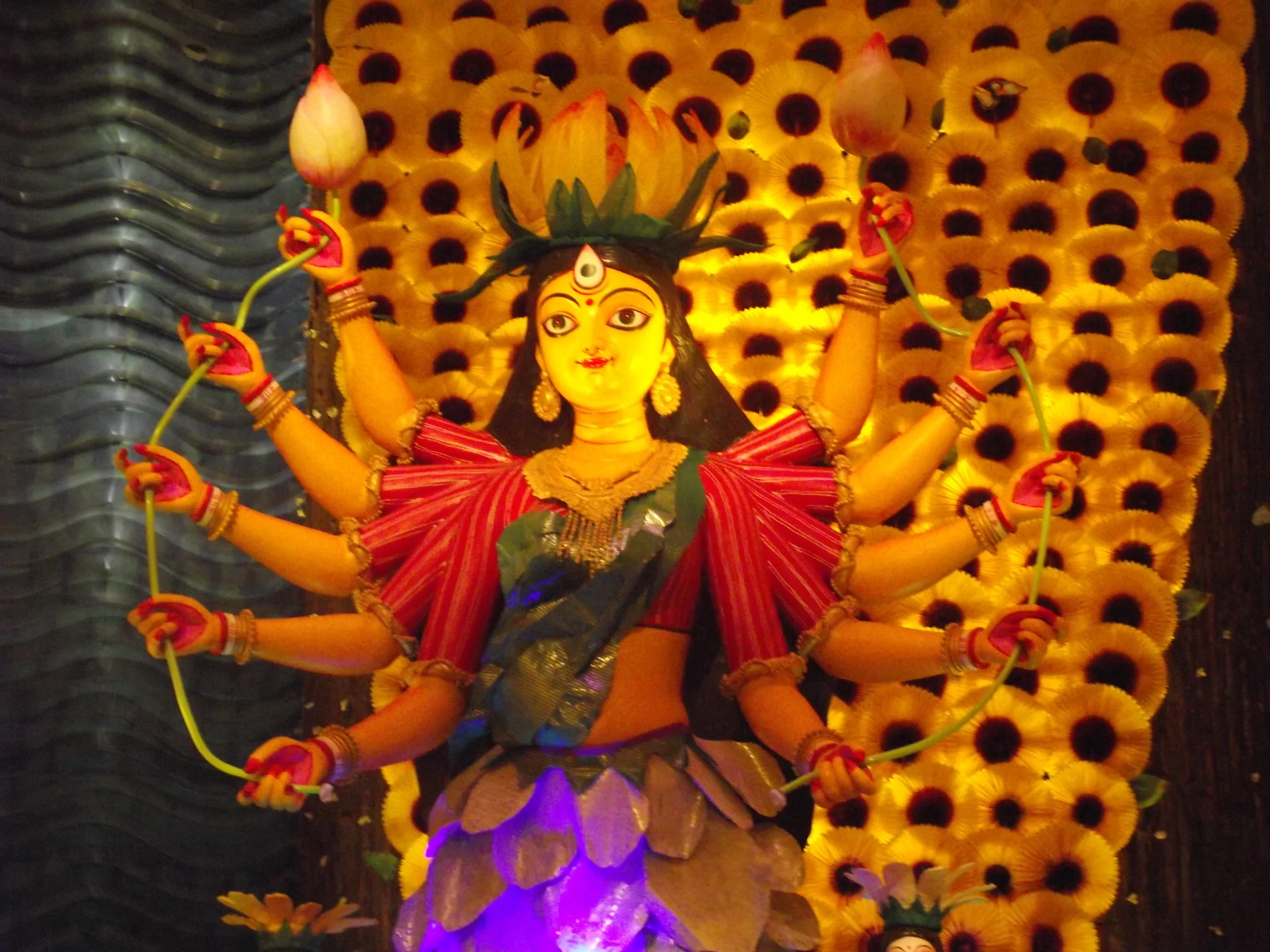  An absolute symbol of peace, she was carrying lotus instead of weapons 