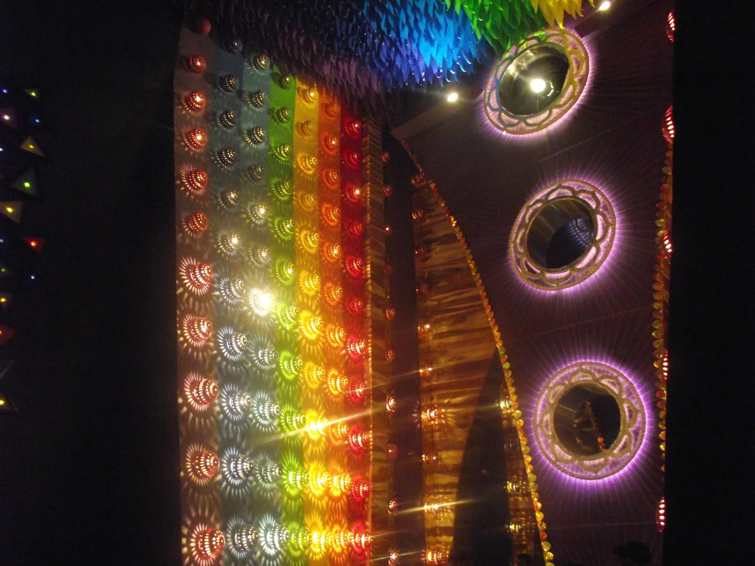  Great display of the seven colours along with usage of lights and symbols of peace and equally good background music. 