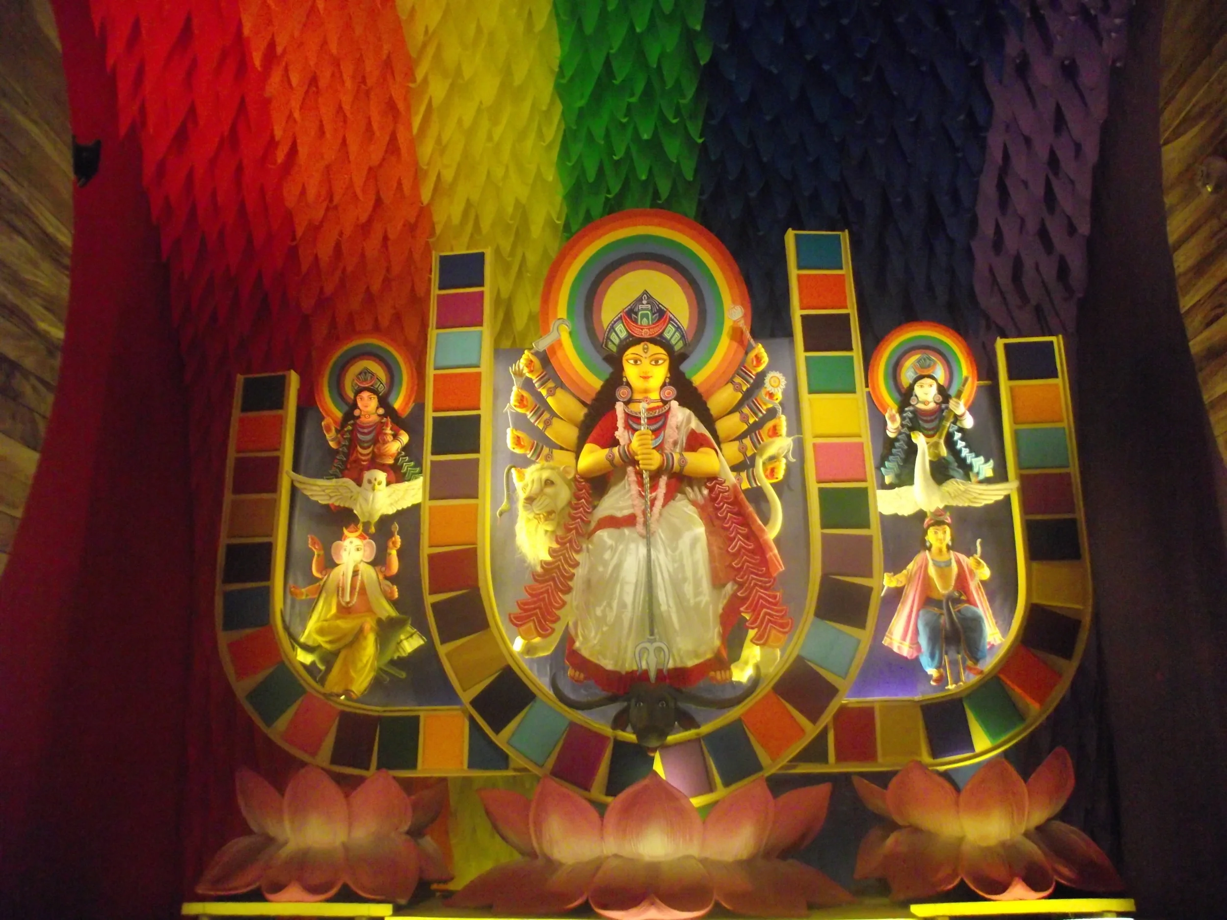  Observe the symbolic use of happiness, colourful and peaceful set up (7 colours, lotus). Even the chaalchitra have is a symbolic lotus! 