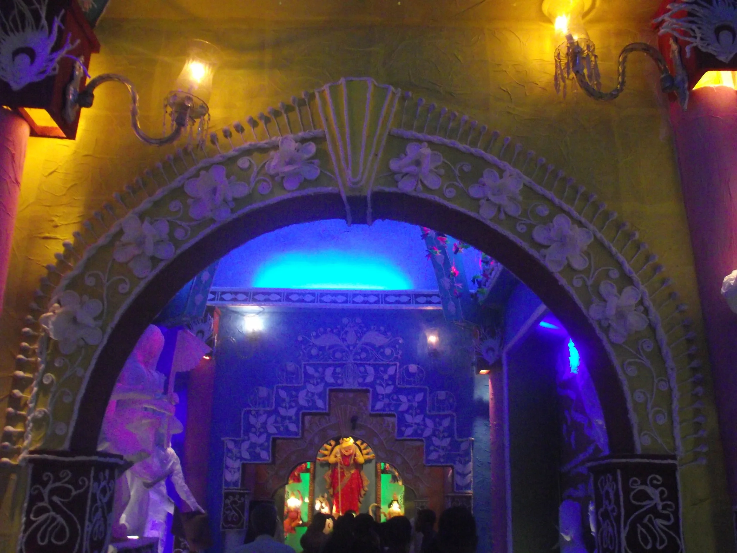  Entrance to the pandal. The pandal had a palatial look and the detailing was done using paper... 