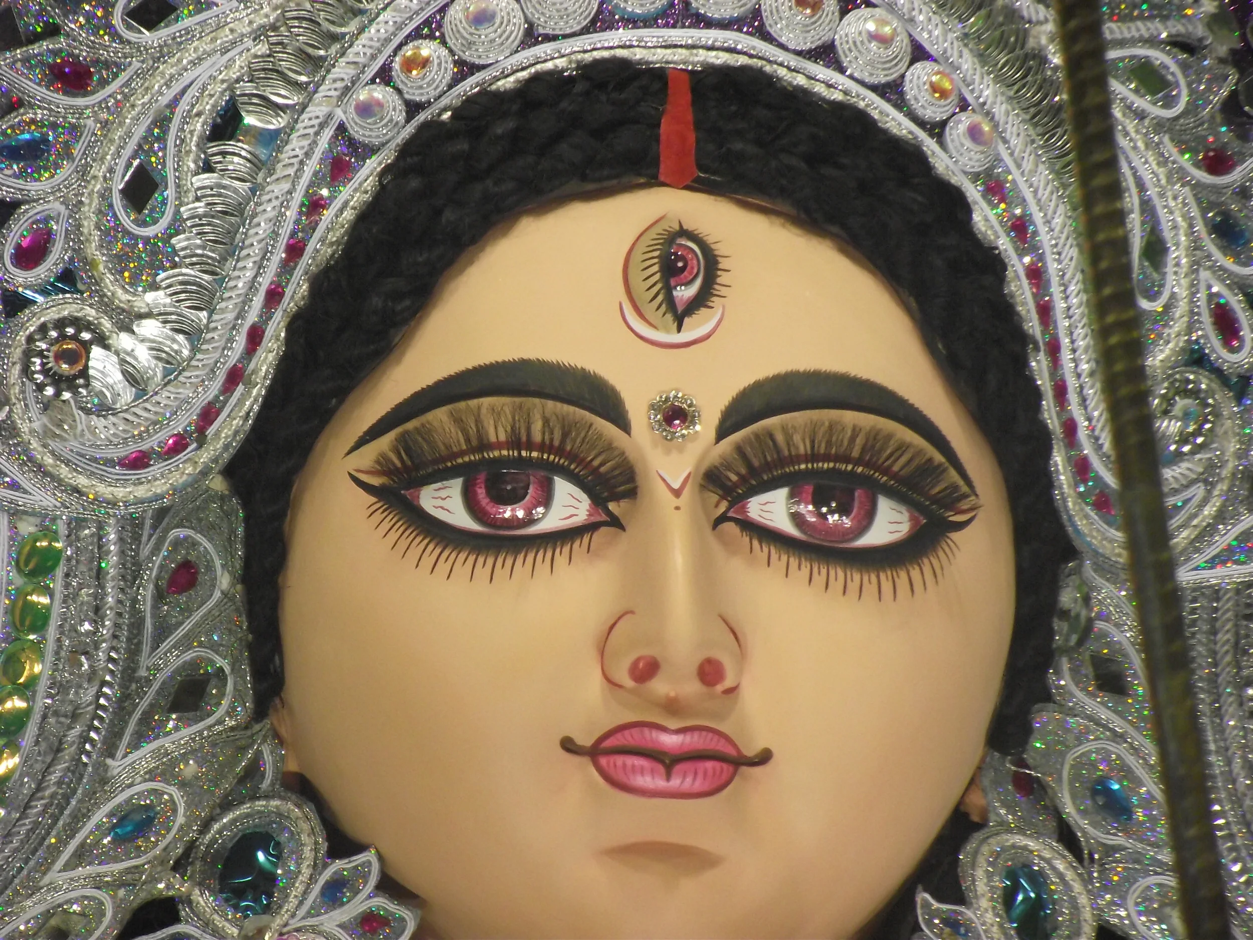 Look at those eyes! Hats off to the artist of this Durga! 