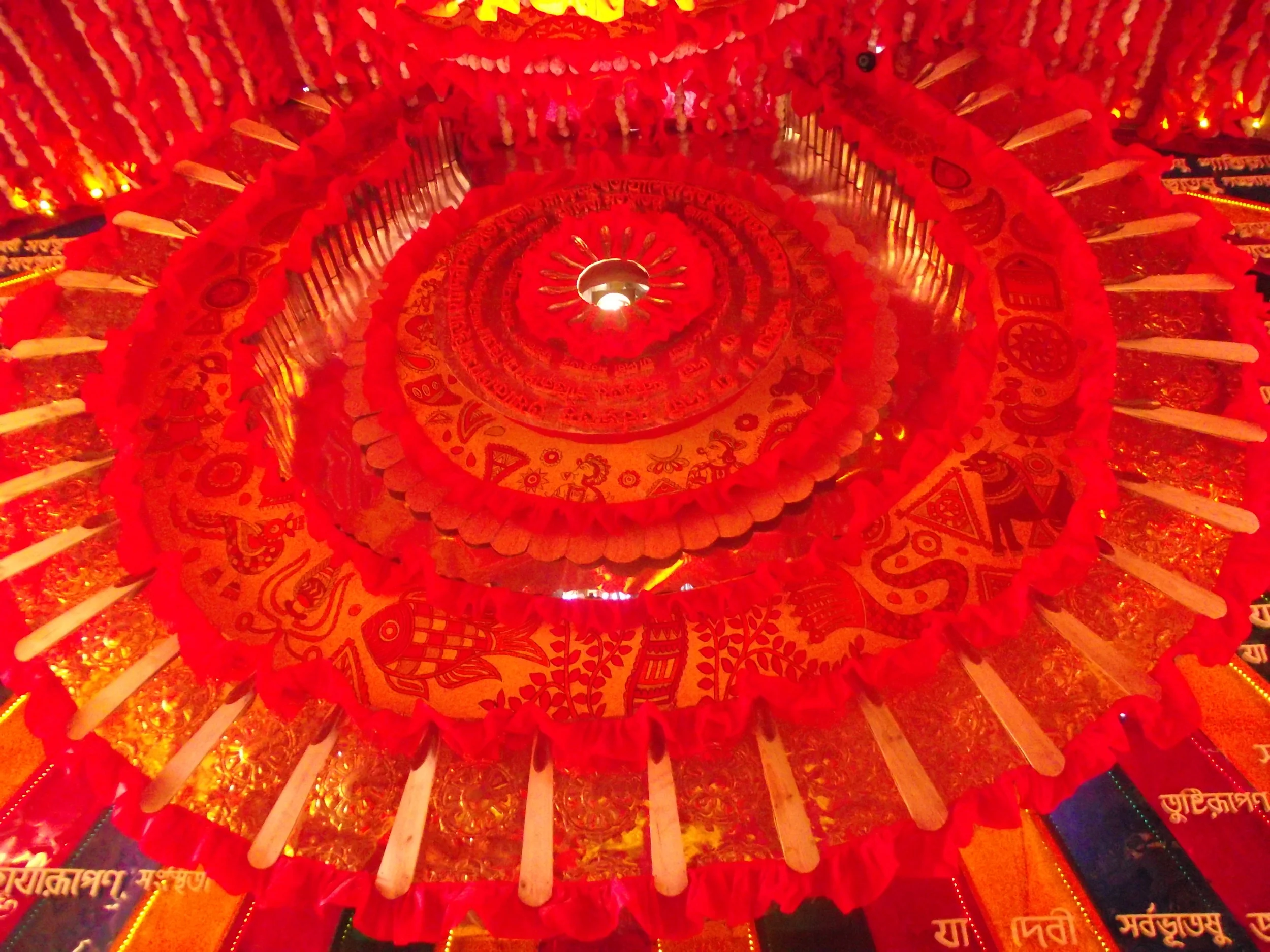  Close up view of the walls again in the shape of a chaandmala 