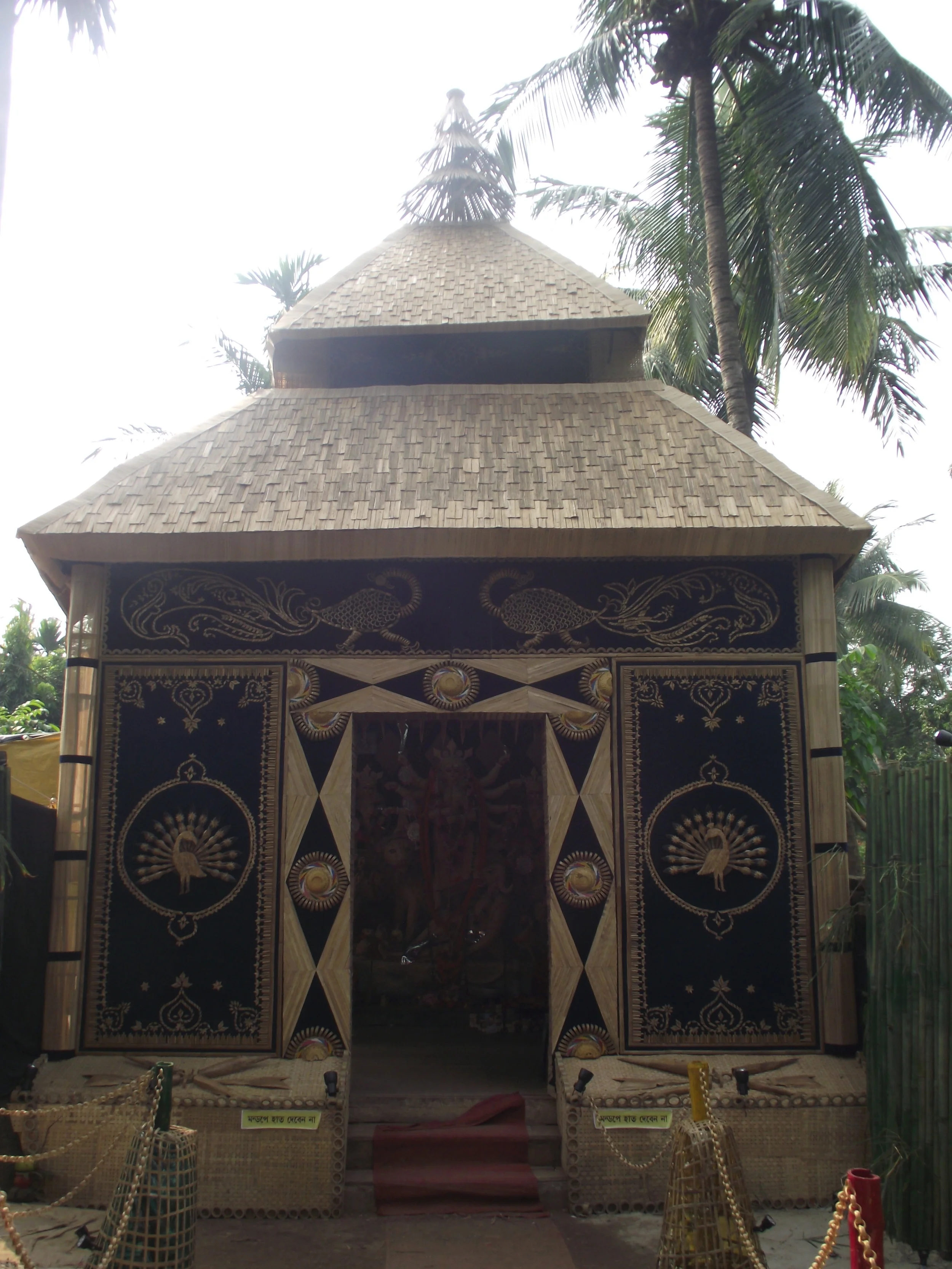  Main pandal was a neatly created temple mostly having intricate works of bamboo. 