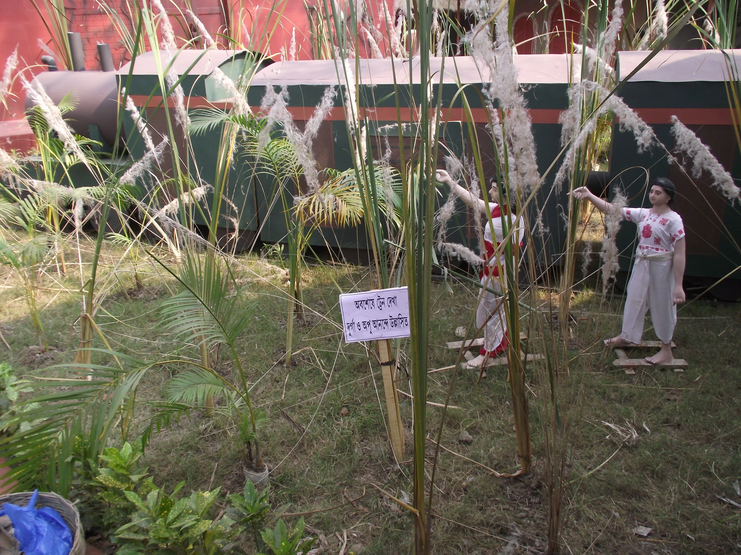  Apu and Durga witnessing the passing train... 