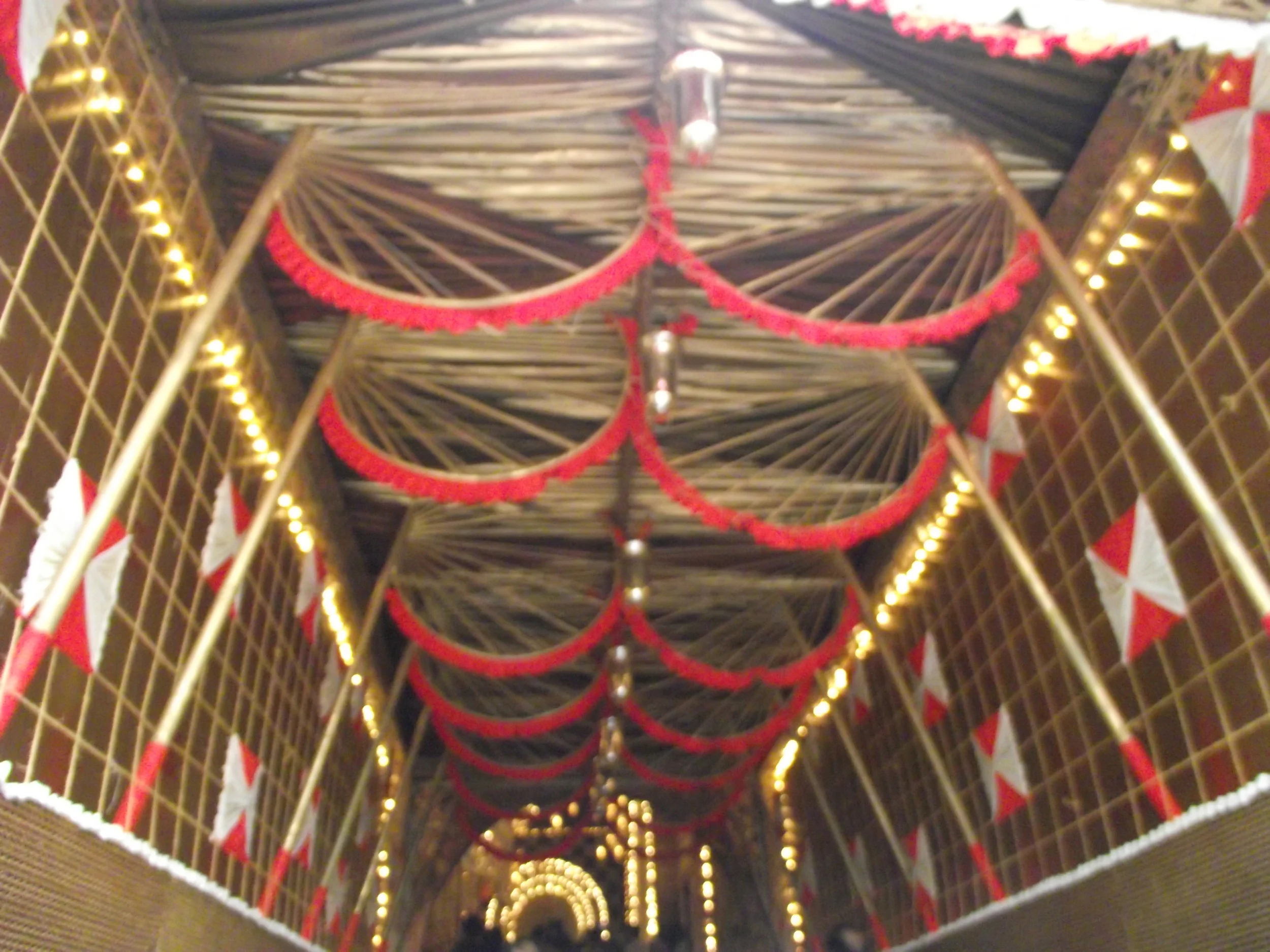  Hand made fans acted as the awning at the entrance. 