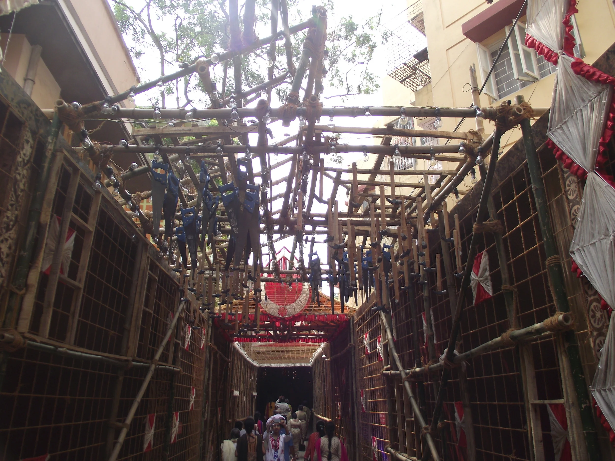  And there were hanging tools - hacksaws, hammers etc which are used extensively to create the pandals of the bengali festival. 