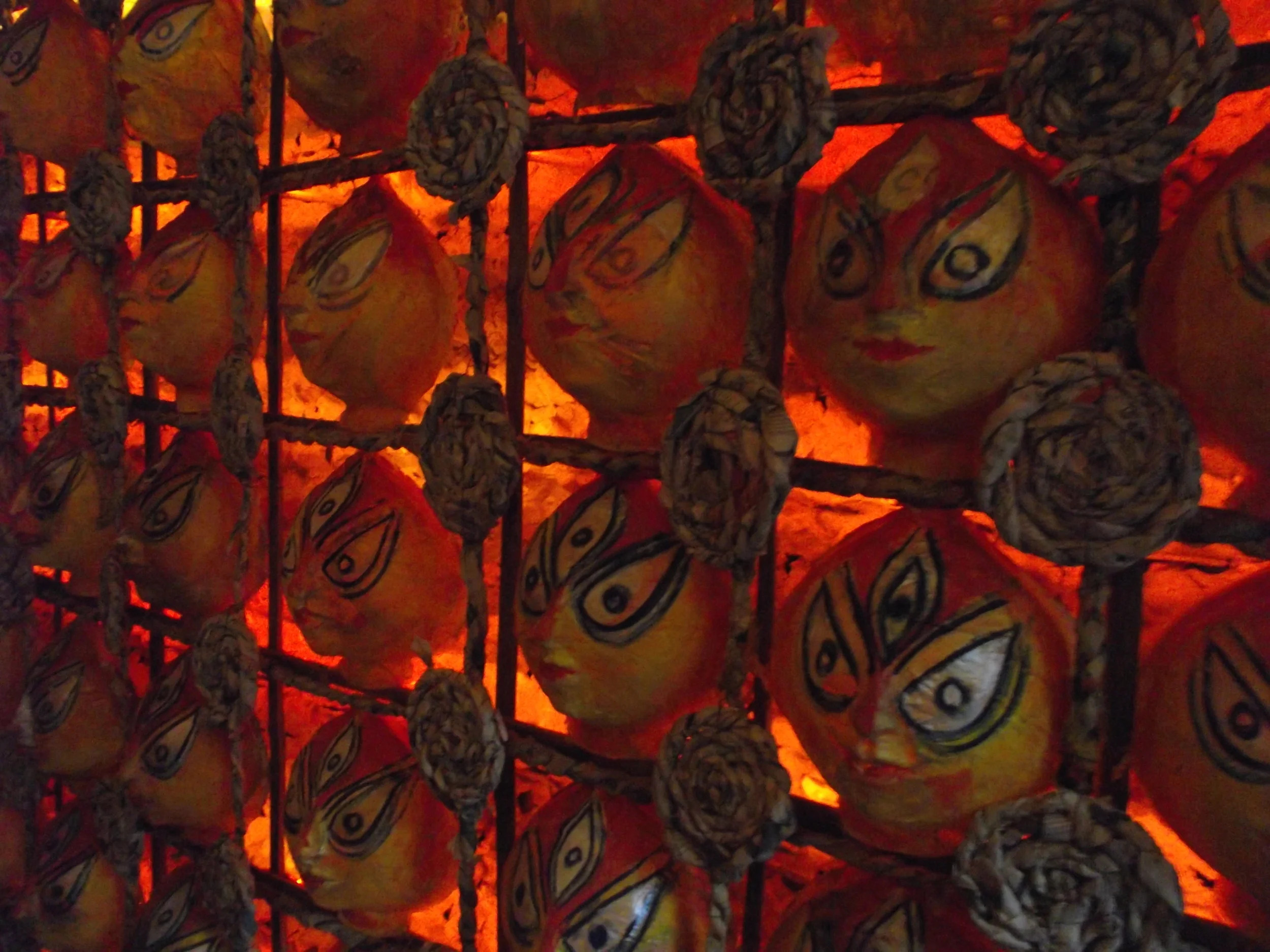  Masks are an integral part of Papier-Mache artform. Here artist Pal reimagines that to form Durga masks. 