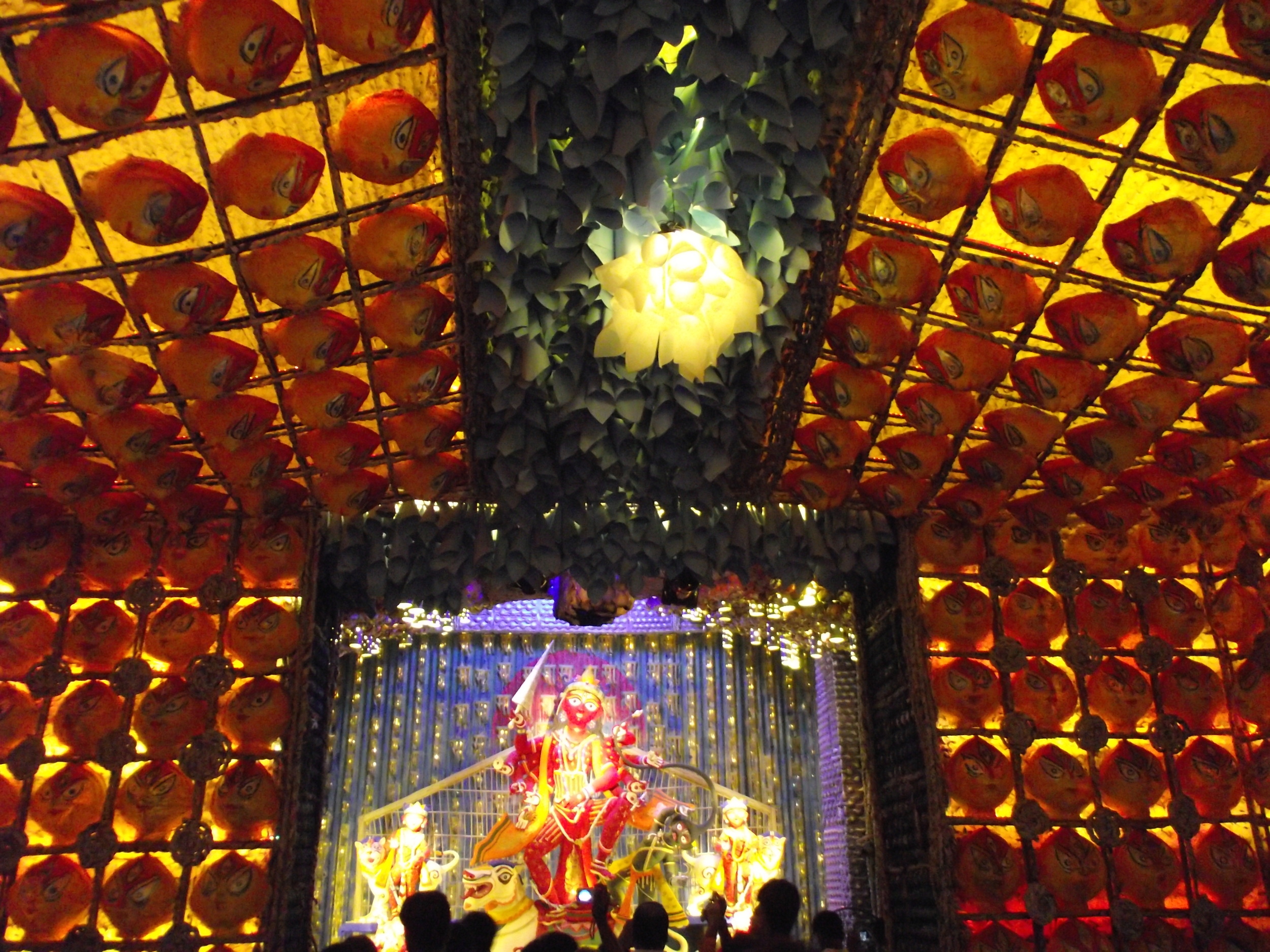  And the masks were arrange along the walls and ceilings... 