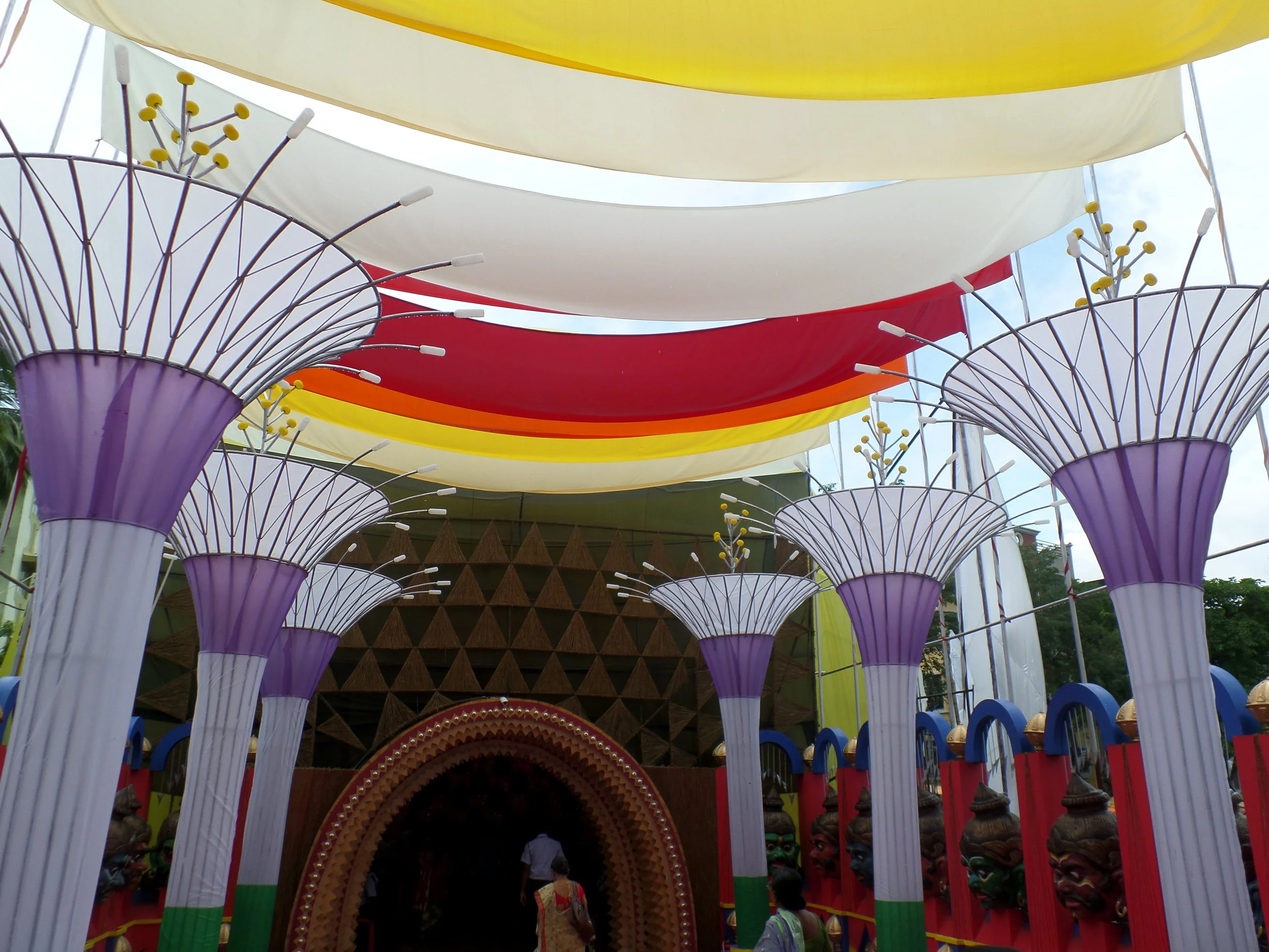  Entrance to the pandal was colourful and depicted joy of destruction of evil 