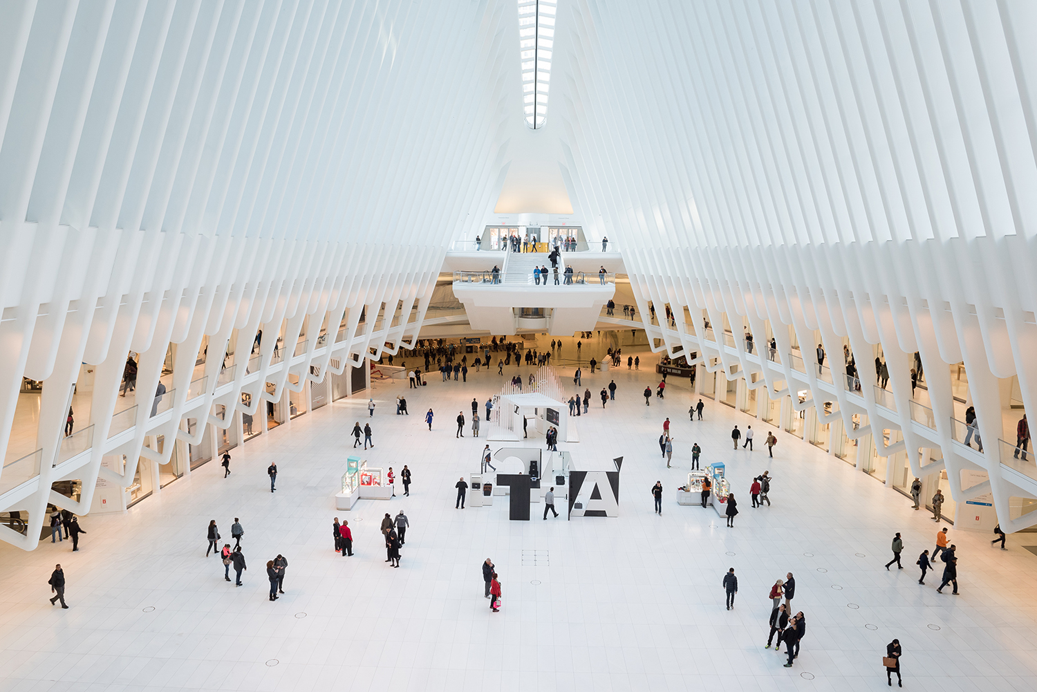 The recently opened Oculus building in NYC houses the transportation hub for the new World Trade Center.