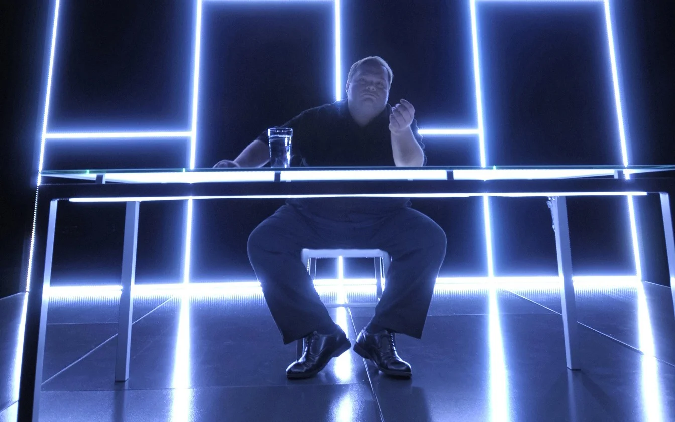 Mike Daisey in The Agony And The Ecstasy of Steve Jobs , the show that last winter gave him quite the little headache. Courtesy Public Theater.