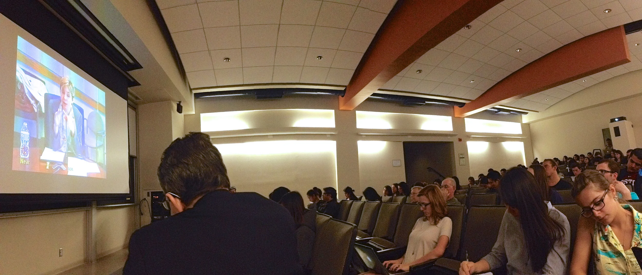 Michele Dunne, Director of the Atlantic Council's Rafik Hariri Center for the Middle East, lectures from UCDC
