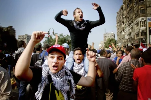 Protesters on the streets of Cairo, October 2013. (PHOTO: Voice of America Via Wikimedia Commons )