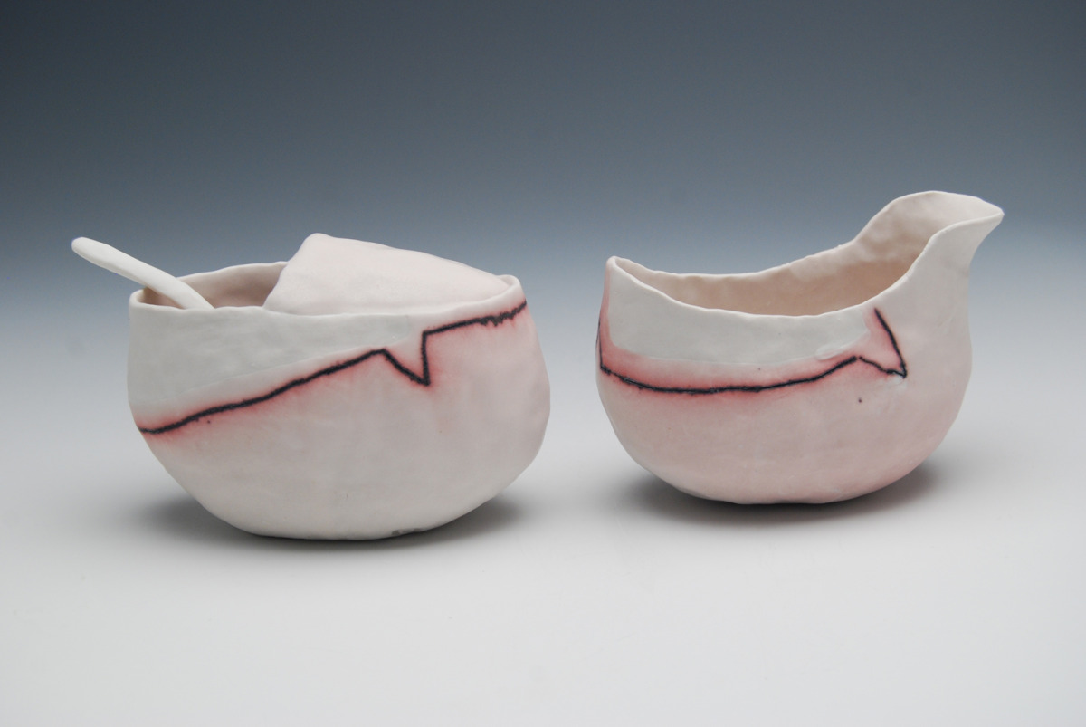 Pink Cream & Sugar Set
