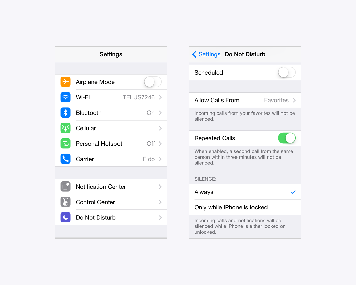 To set up Do Not Disturb for driving tap Settings > Do Not Disturb .