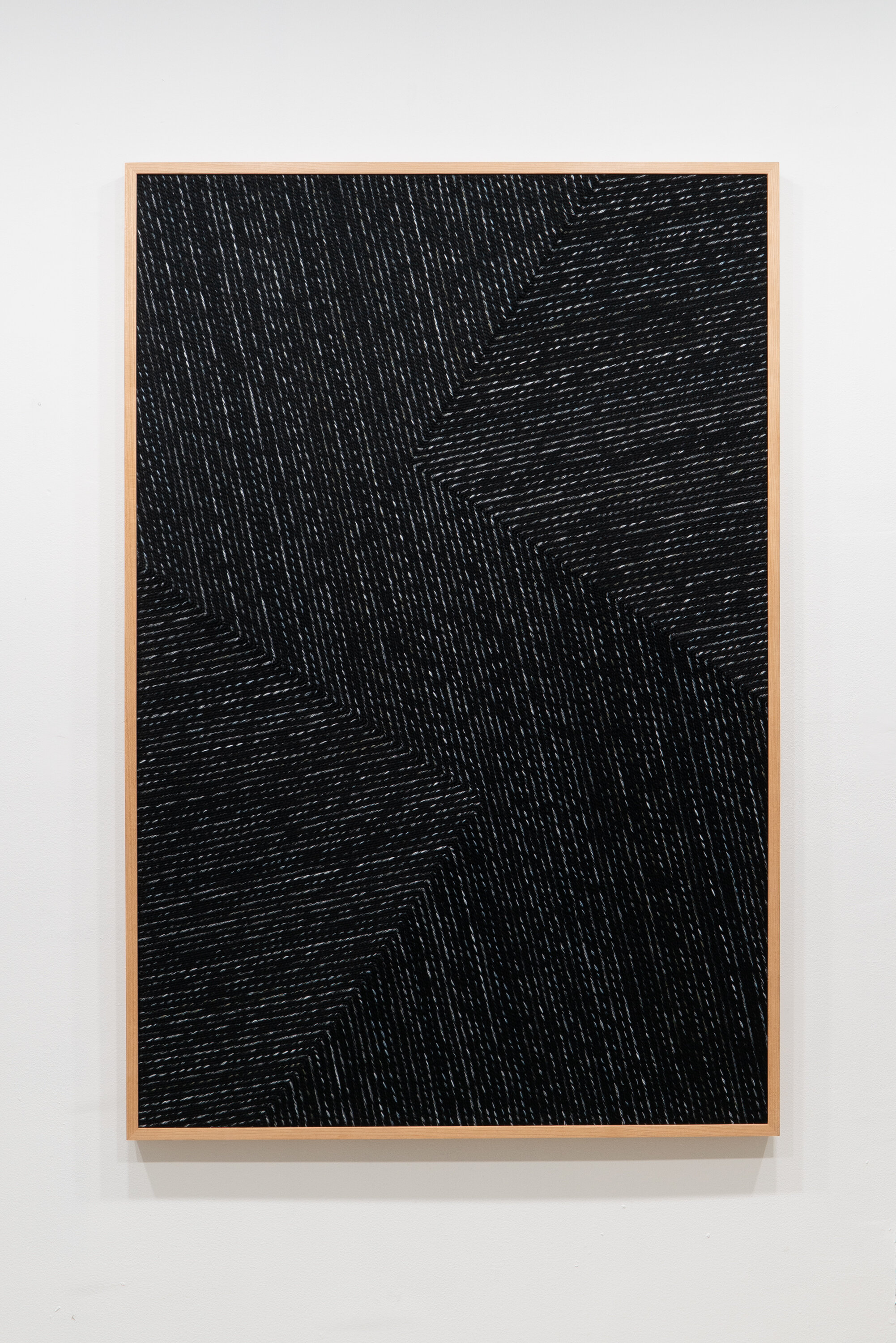 Vex • Acrylic fiber, velcro, and linen on panel • 57.5 x 38.5 inches • 146 x 98 cm • 2021