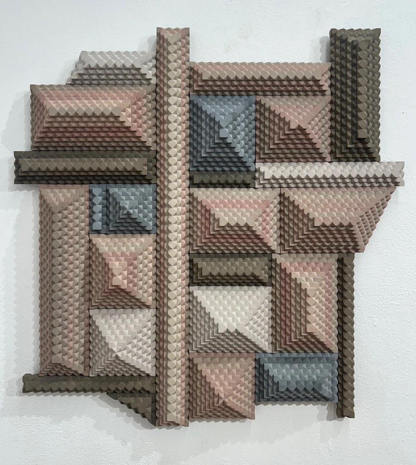 fiddler on a hot tin roof • milk paint on carved basswood • 24 x 23.5 inches • 61 x 59 cm • 2025