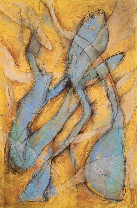 Blue Aurelius, mixed media
