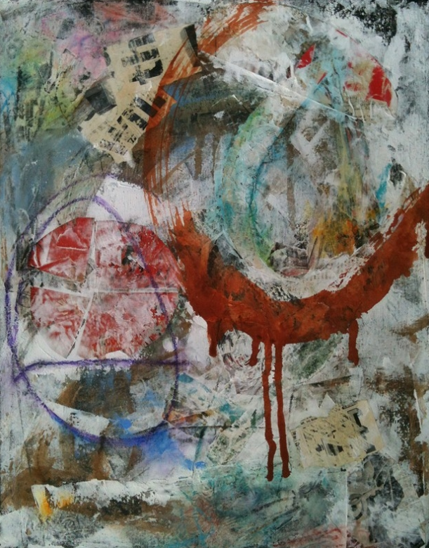 Stained Gesture, mixed media