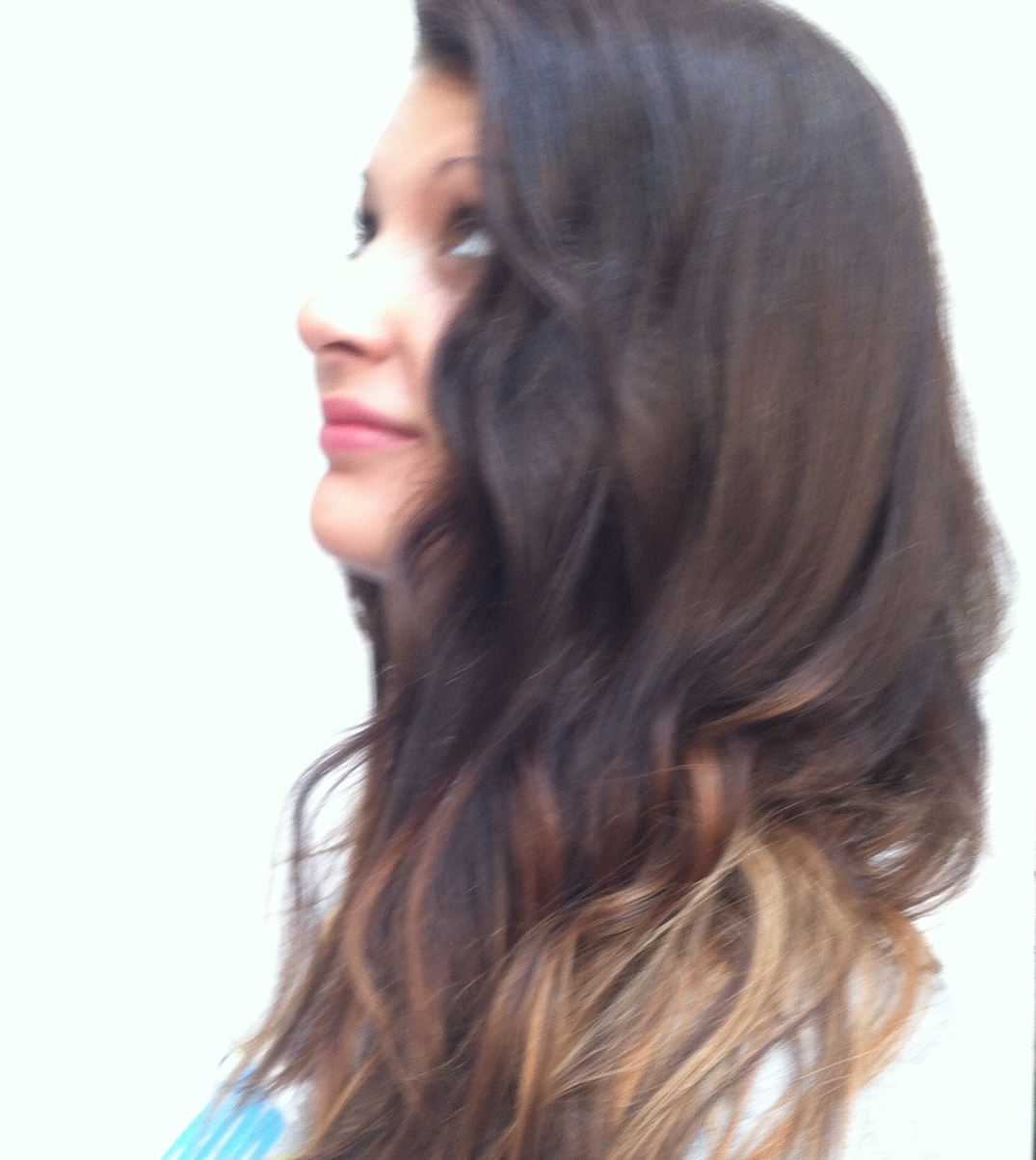 The ombre coloring techique gives dimension to long hair.