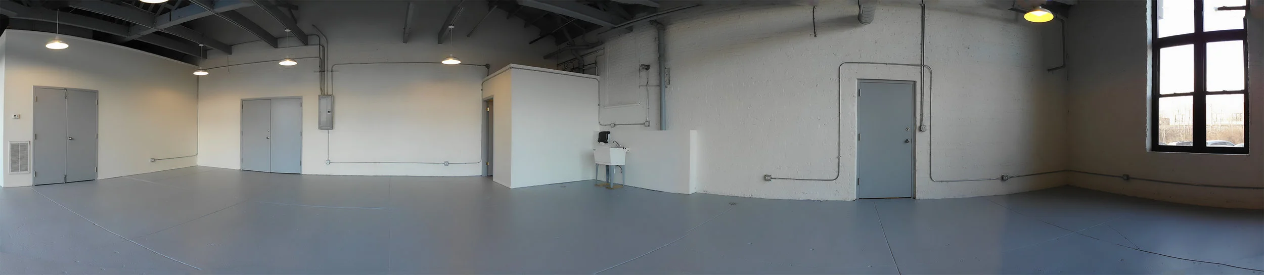 Looking towards the rear and entrance of the space.