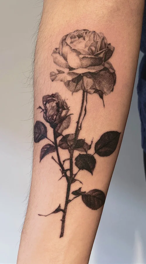 Floral tattoo by David Allen