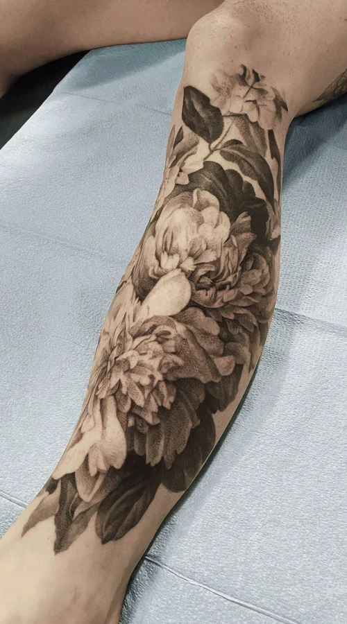 Botanical tattoo by David Allen
