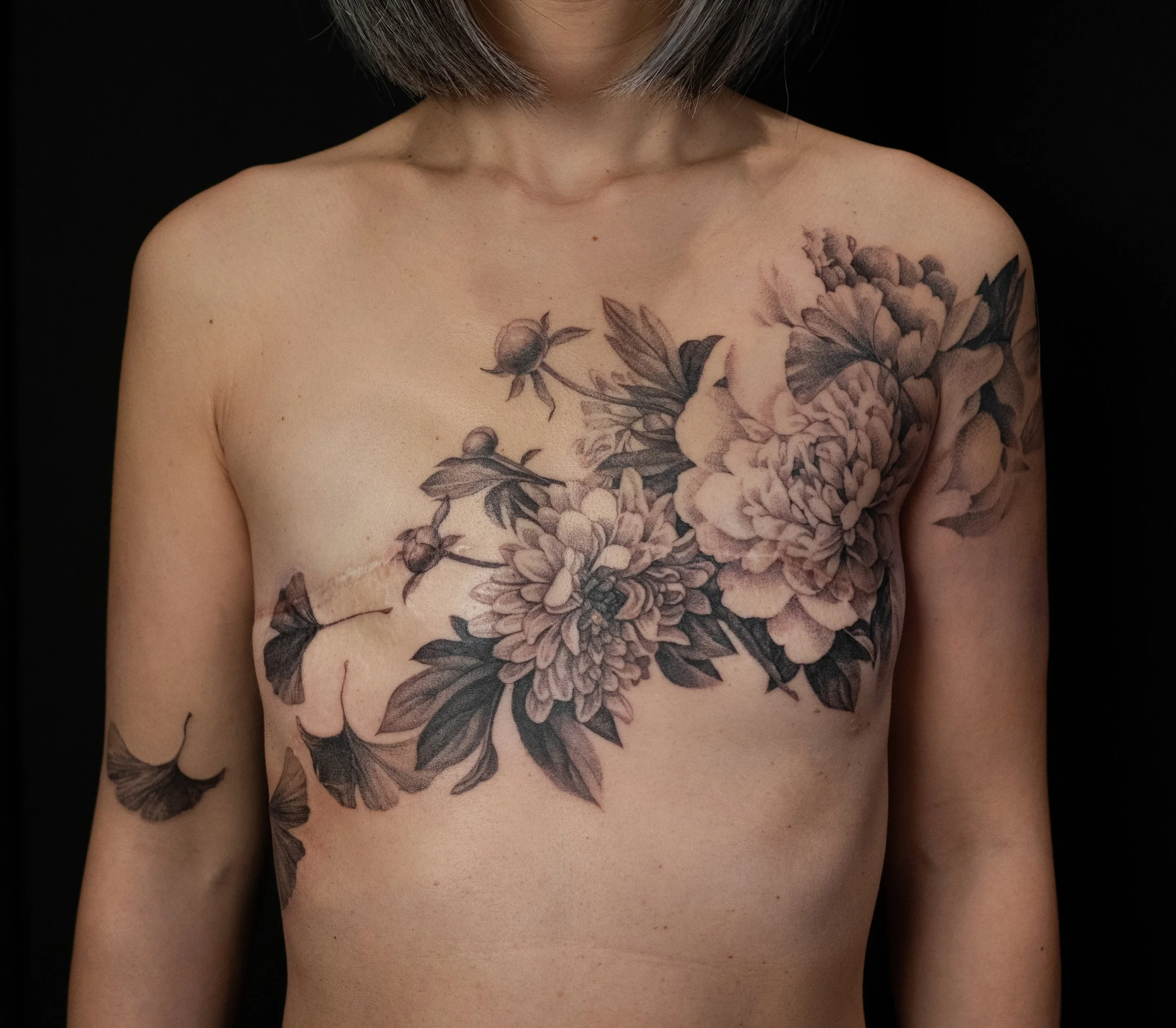 Mastectomy tattoo by David Allen