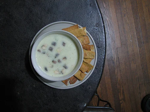 creamy cauliflower soup with chickpea crackers.jpg