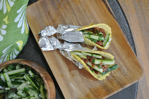 mole pinto bean tacos with fresh cucumber relish table.jpg