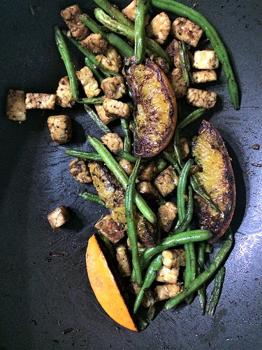 balsamic tempeh oranges and haricots verts skillet.jpg